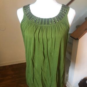 New Apt. 9 Medium Olive Green Sleeveless Tank with Copper Studs